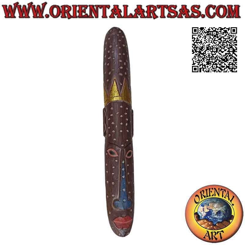 Máscara del demonio de la protección con decoración de lunares en madera de balsa, 100 x 16 cm