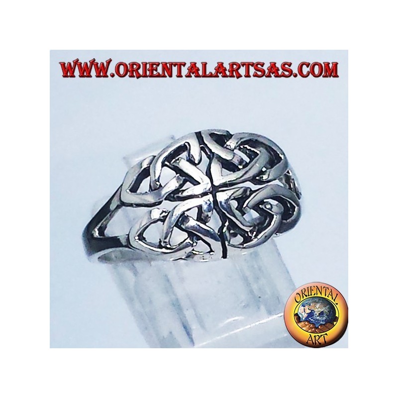 Silber Ring, Iona keltischen Knoten Symbol
