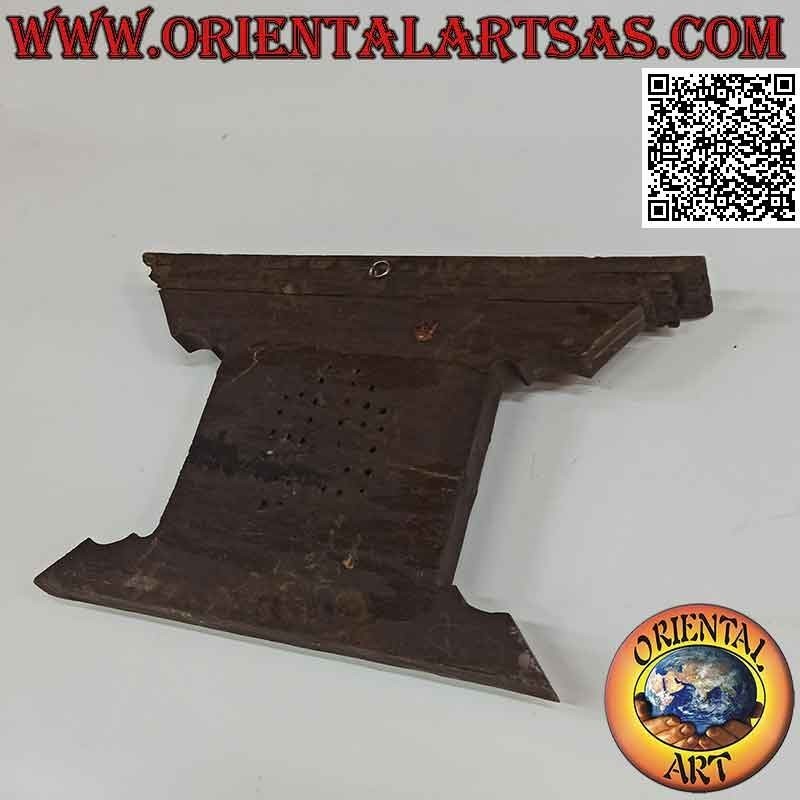 Antica riproduzione della finestra tradizionale nepalese in palissandro, 20 x 31 cm (scura)