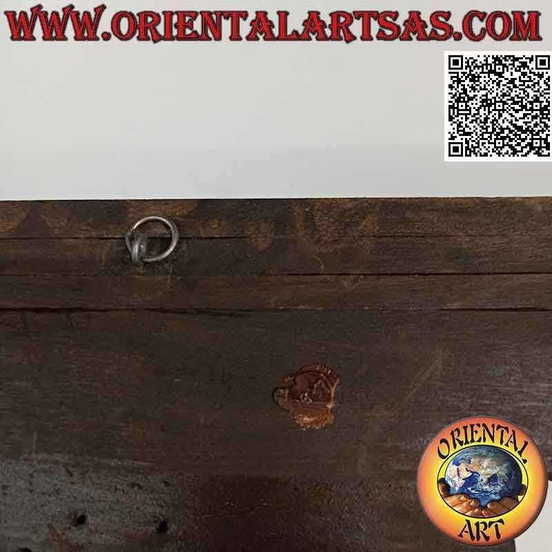 Reproducción antigua de la ventana de palisandro nepalí tradicional, 20 x 31 cm (oscuro)