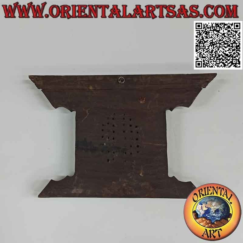 Reproducción antigua de la ventana de palisandro nepalí tradicional, 20 x 31 cm (oscuro)