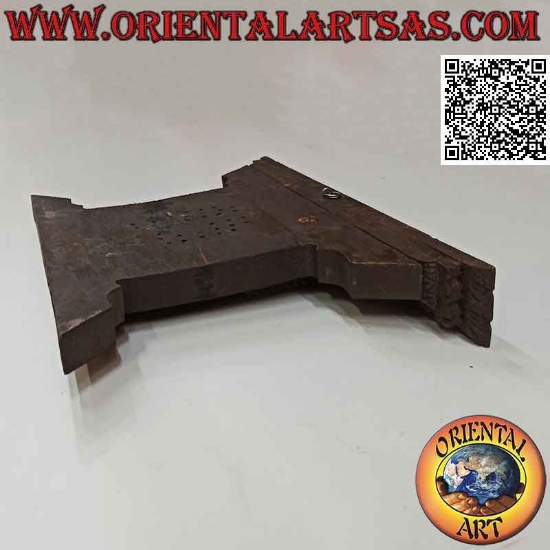 Antica riproduzione della finestra tradizionale nepalese in palissandro, 20 x 31 cm (scura)