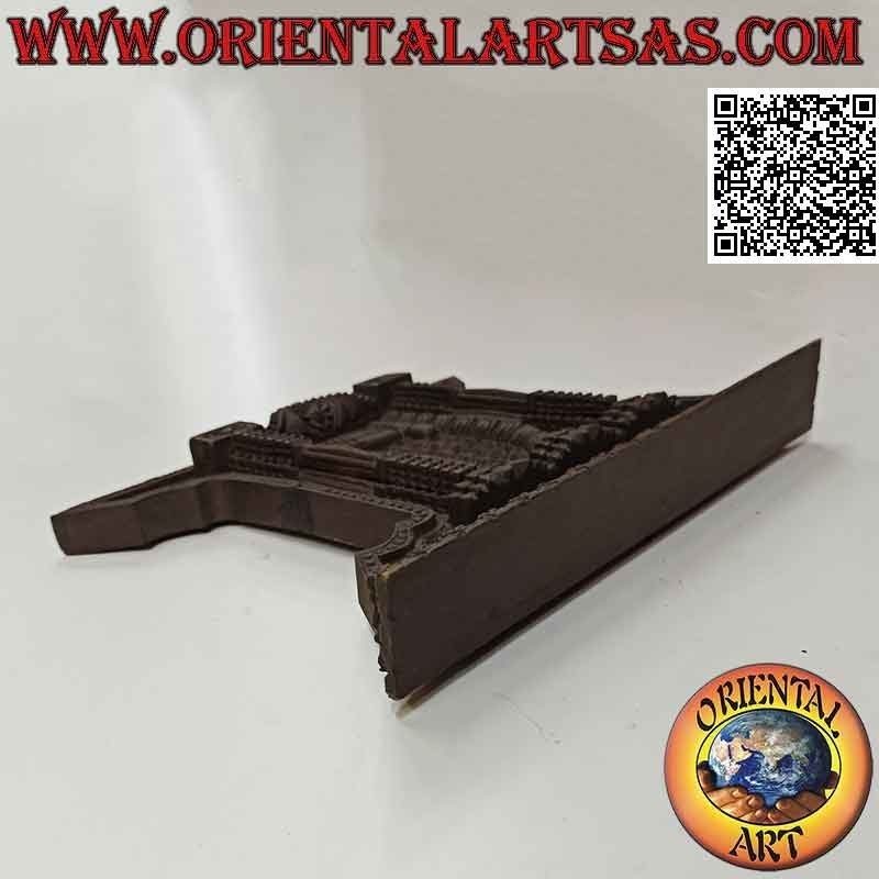 Reproducción antigua de la ventana de palisandro nepalí tradicional, 20 x 31 cm (oscuro)