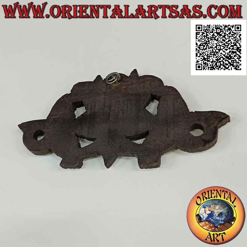 Decorative wall mask of a Nepalese demon handmade in rosewood (dark)