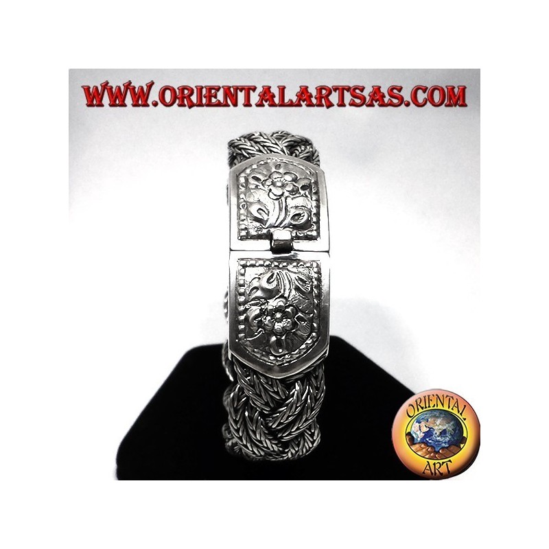 pulsera de plata, el cierre trenza cincela