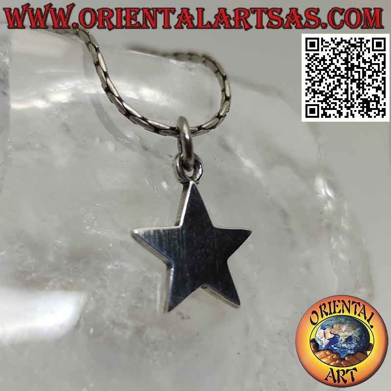 Pendentif en argent, étoile lisse et plate (14 mm)