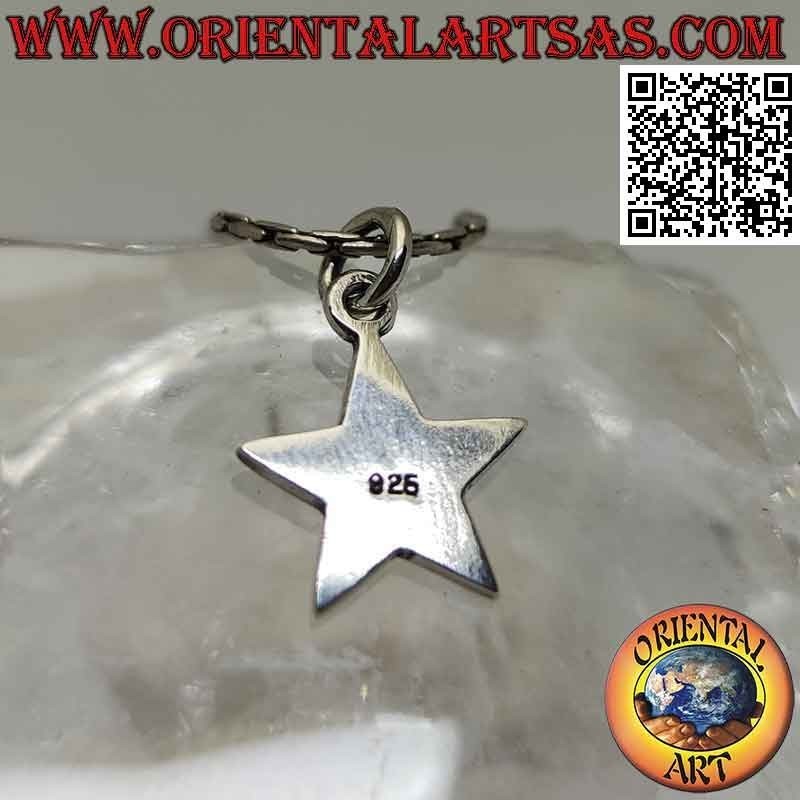 Ciondolo in argento, stella liscia e piatta (14 mm)