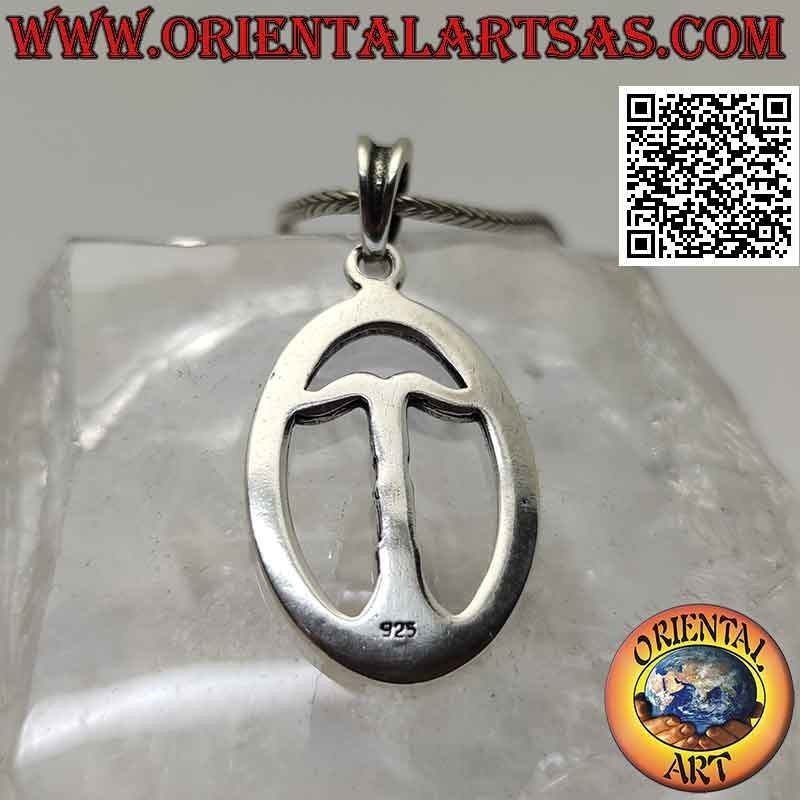 Silver pendant, Irminsul or world tree in the oval