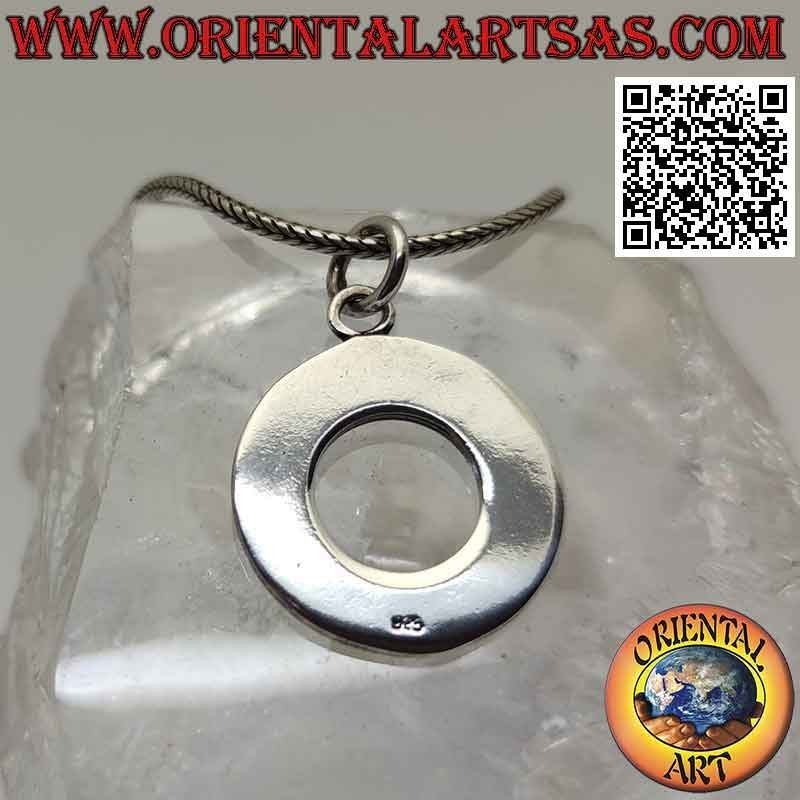 Silver pendant, disc with bas-relief runes (Viking amulet)