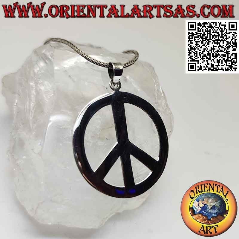 Silver pendant in the shape of a peace symbol (Ø 40 mm.)