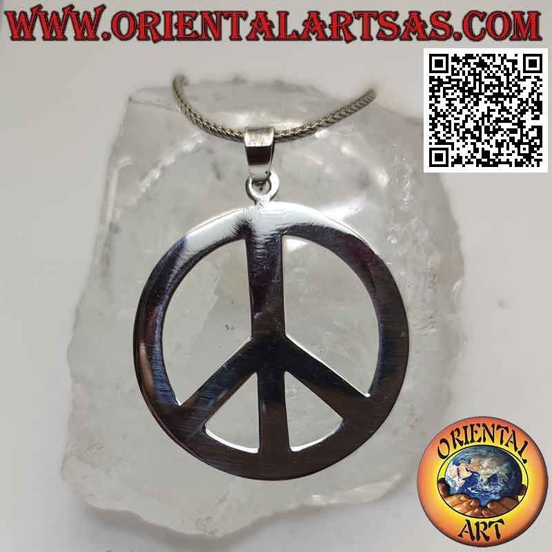 Pendentif en argent en forme de symbole de paix (Ø 40 mm.)