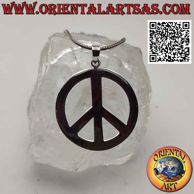 Pendentif en argent en forme de symbole de paix (Ø 40 mm.)