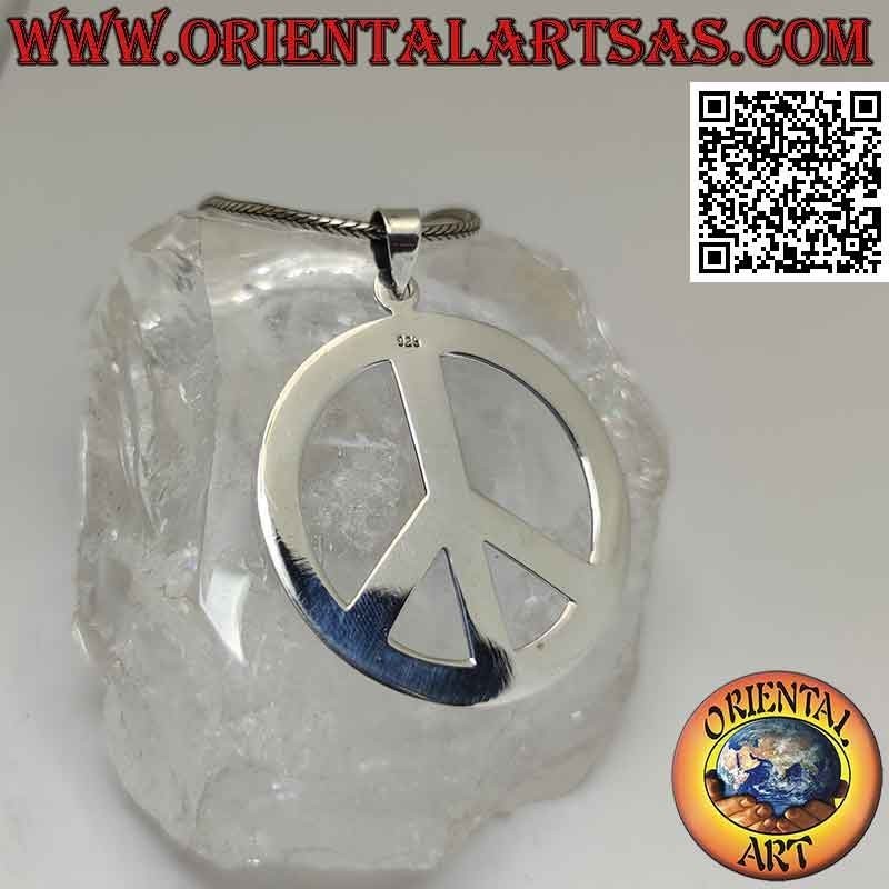 Ciondolo in argento a forma di simbolo della pace (Ø 40 mm.)