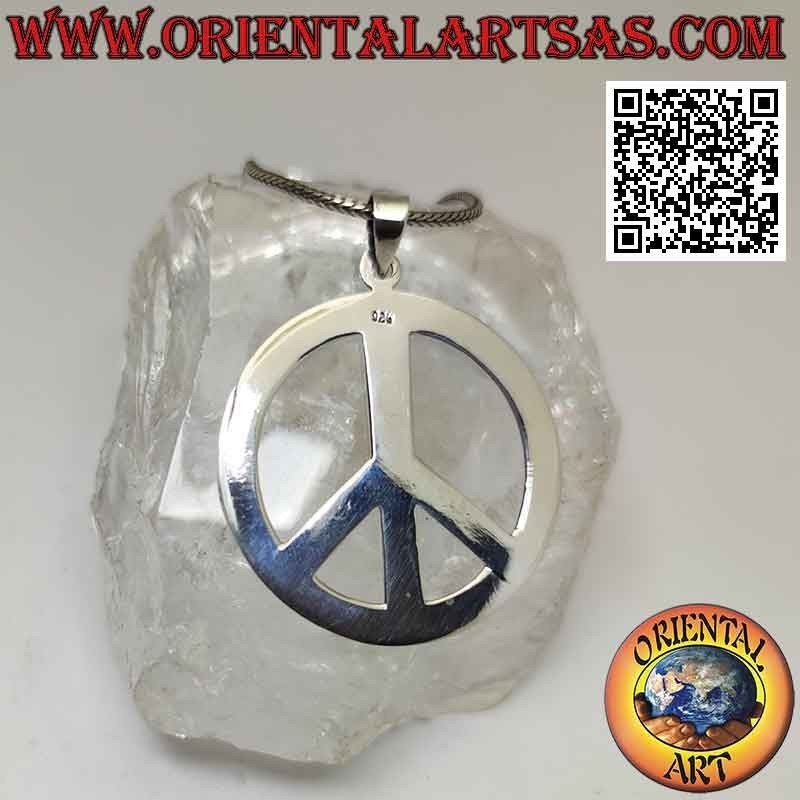 Pendentif en argent en forme de symbole de paix (Ø 40 mm.)