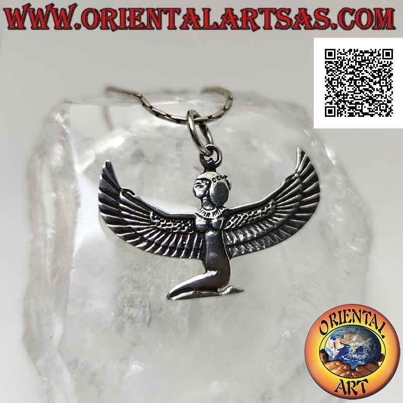 Colgante de plata, Isis (diosa de la maternidad, la fertilidad y la magia) de perfil (grande)