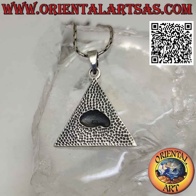Colgante de plata, ojo de la providencia en pirámide (símbolo masónico)