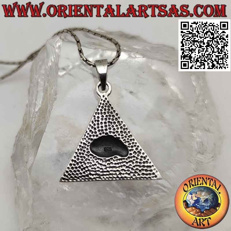 Silver pendant, eye of providence on pyramid (masonic symbol)