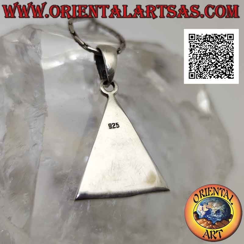 Silver pendant, eye of providence on engraved brick pyramid (masonic symbol)