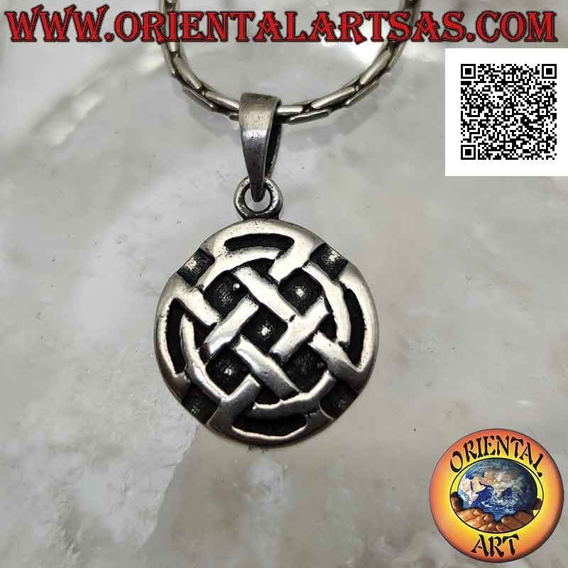 Pendentif en argent, bouclier avec noeud celtique pour la protection contre les mauvais esprits