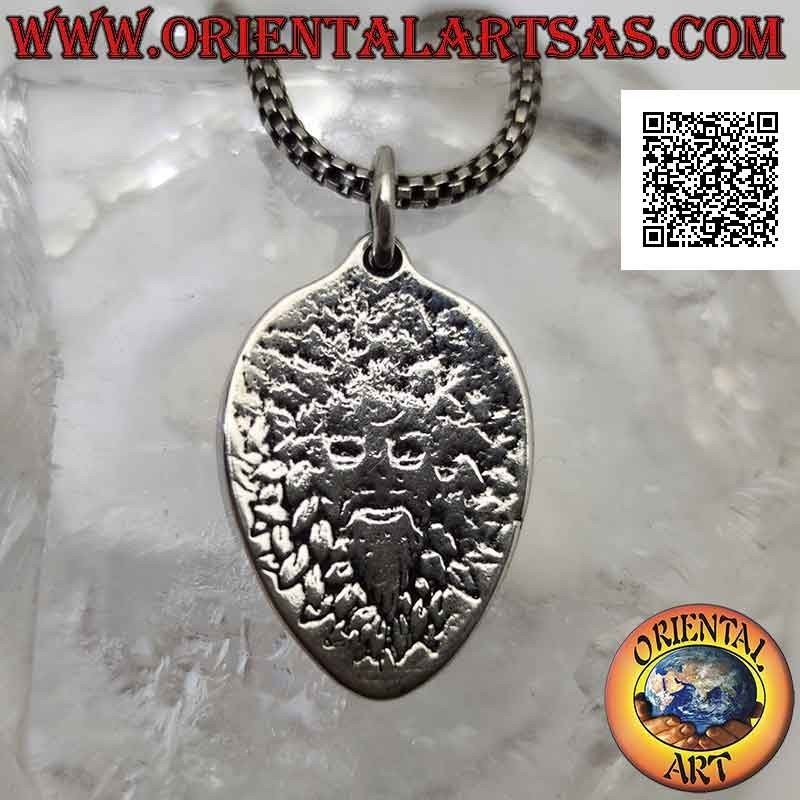 Ciondolo in argento, "l'Uomo verde" (figura celtica simbolo di forza vitale)