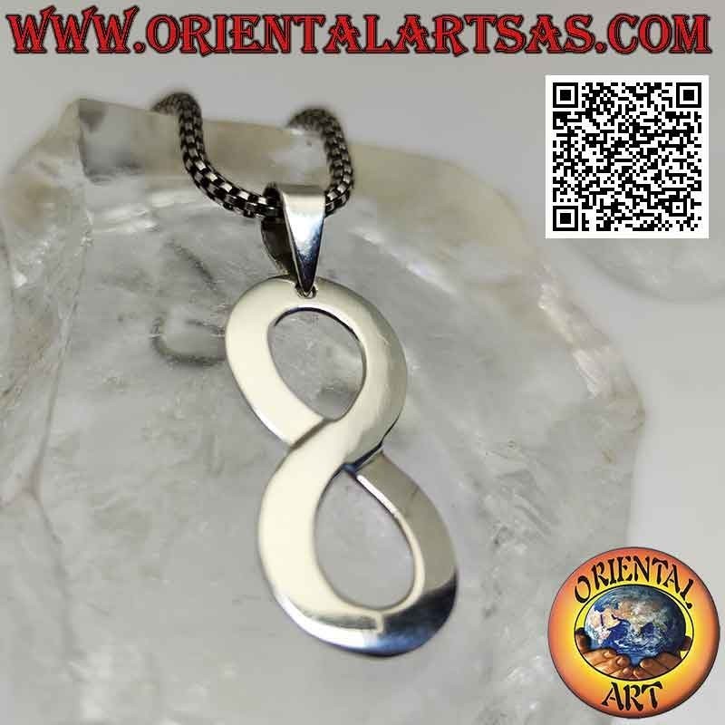 Silver pendant, infinity symbol vertically (large)