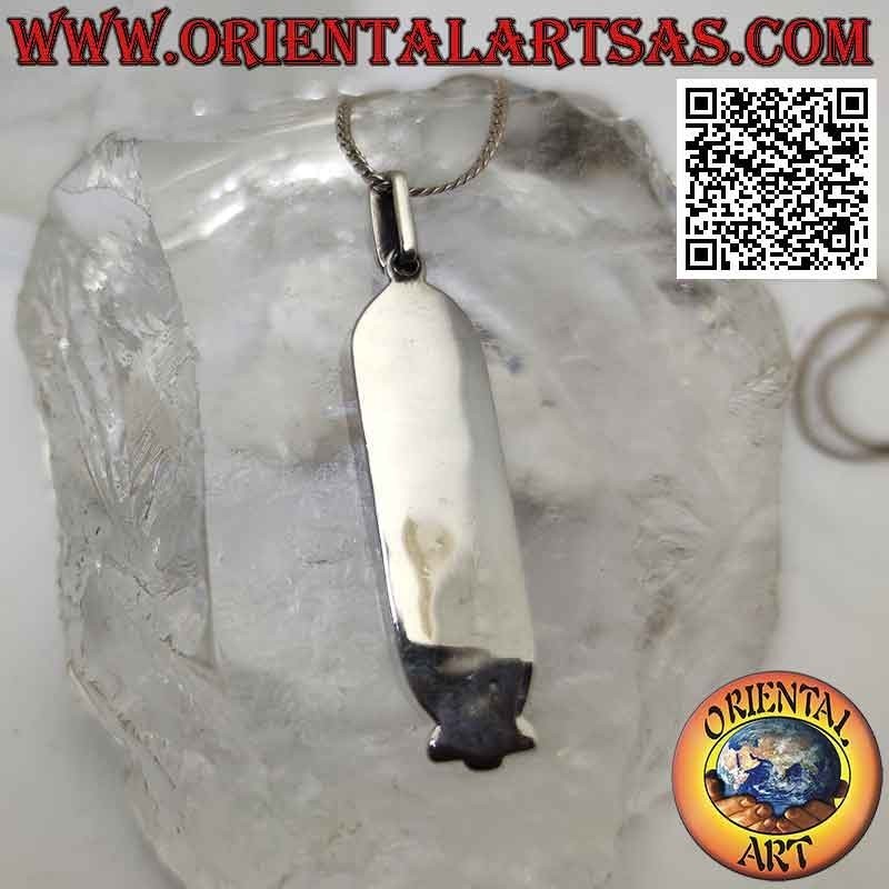 Colgante de plata, mesa egipcia con tema y jeroglíficos en bajorrelieve
