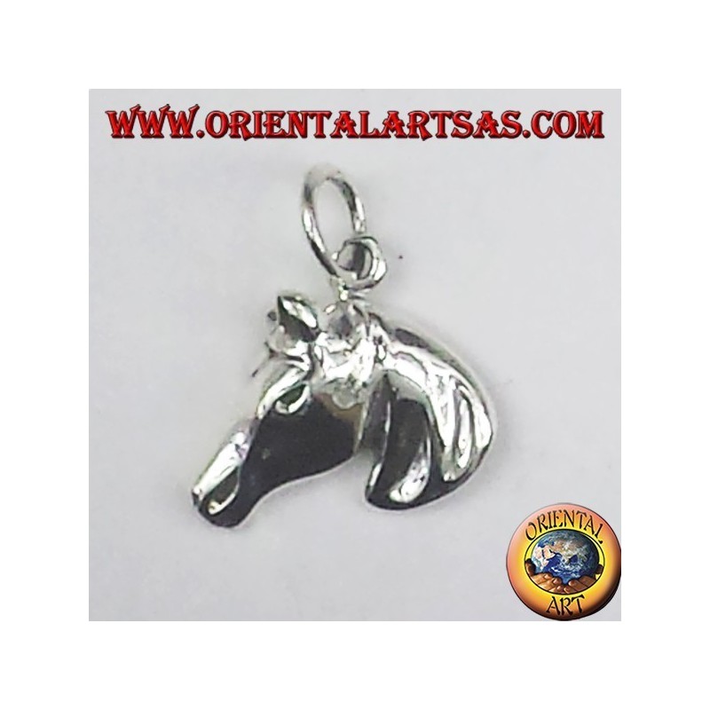 pendentif en argent, tête de cheval