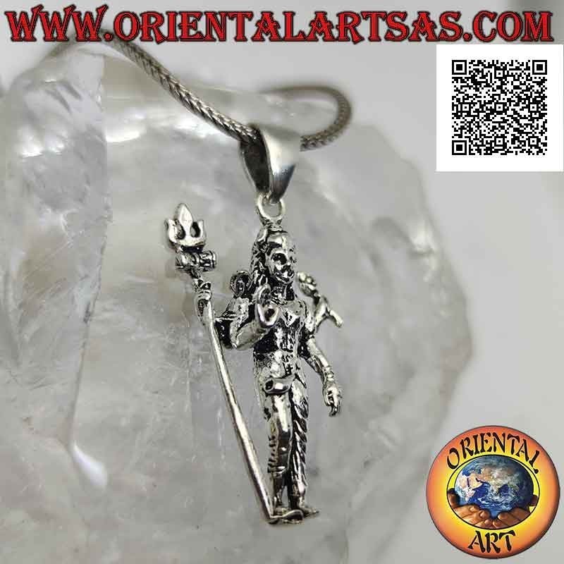 Silver pendant, statue of Śiva (post Vedic male deity) standing