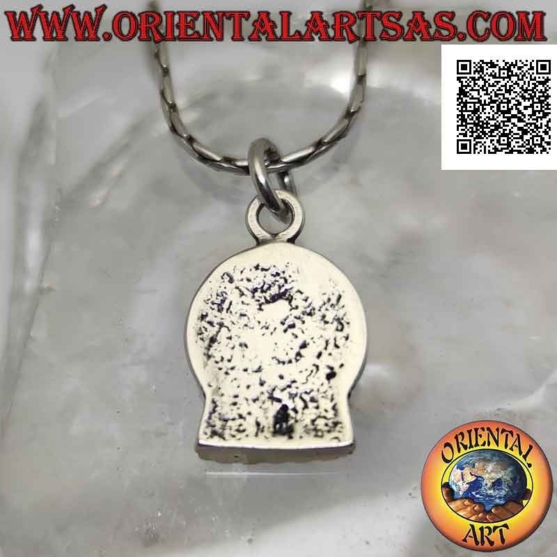 Pendentif en argent, statue de Ganesh ou Ganesh (dieu éléphant) sur fond rond