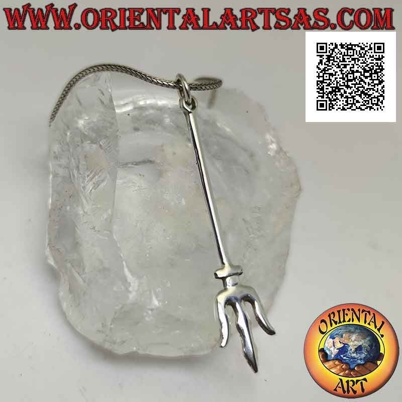 Pendentif en argent, trishula (trident indien du sud) arme-symbole du dieu hindou Siva