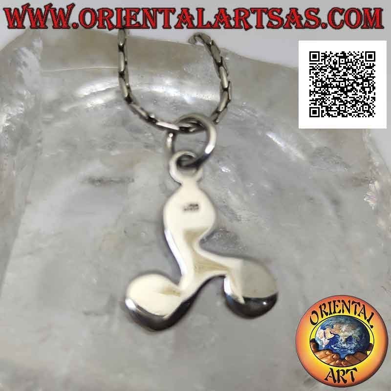 Pendentif en argent en forme de triskèle triskell triskel avec terminaisons en spirale