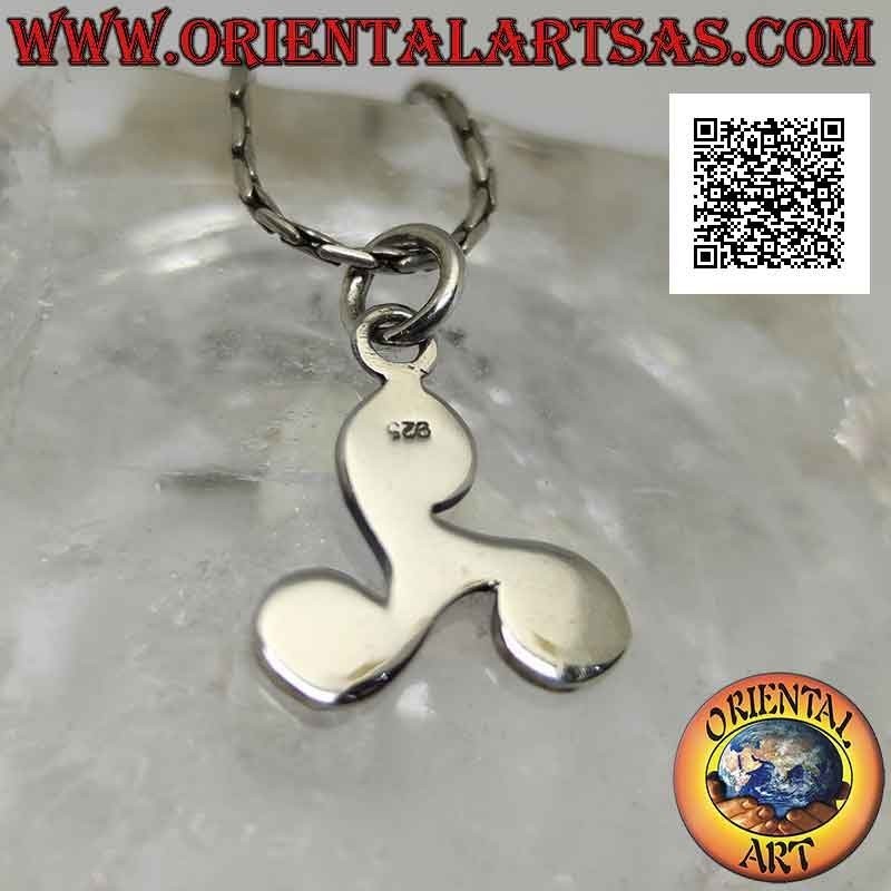 Pendentif en argent en forme de triskèle triskell triskel avec terminaisons en spirale