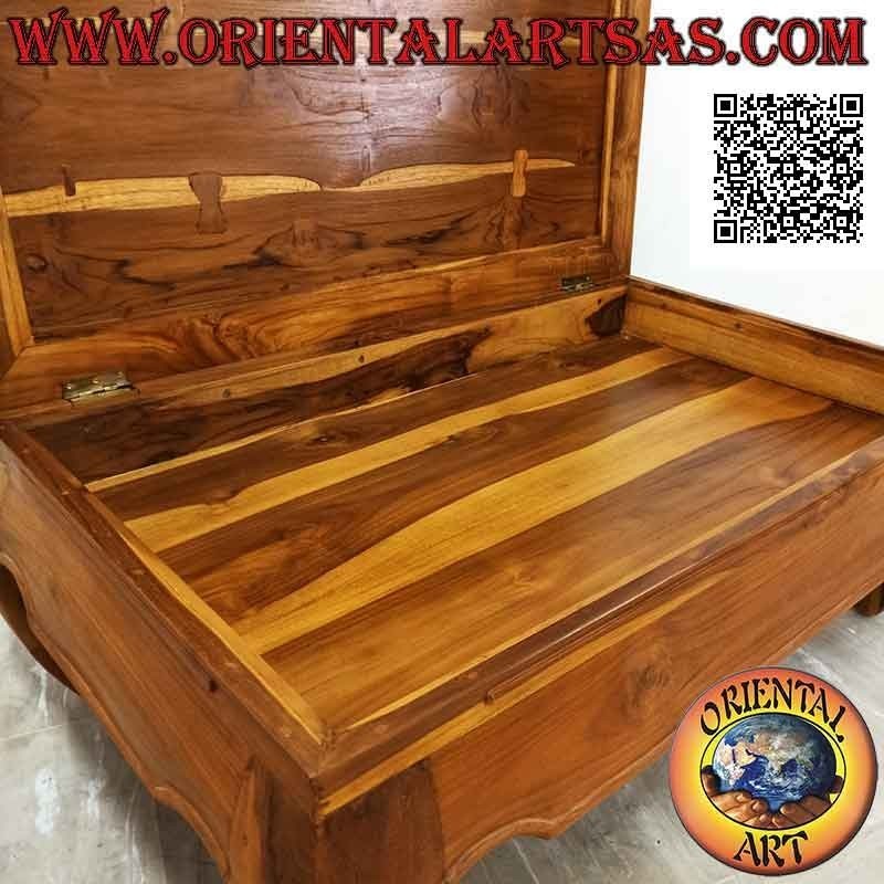 Low opening table in opium style (opium) in teak wood (100 * 60, h37)