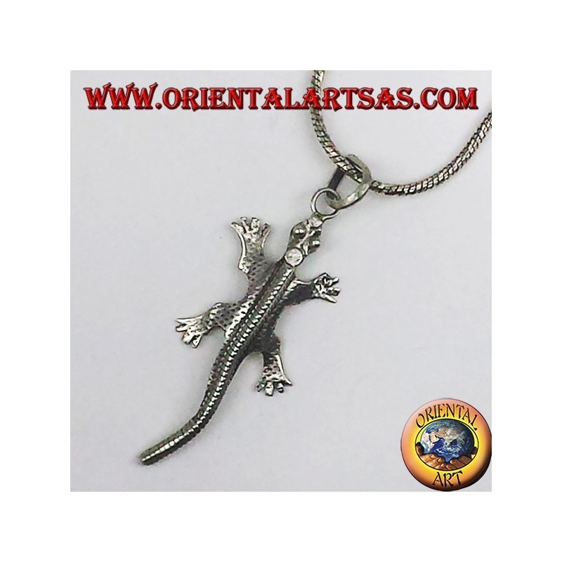Silber Anhänger, gecko