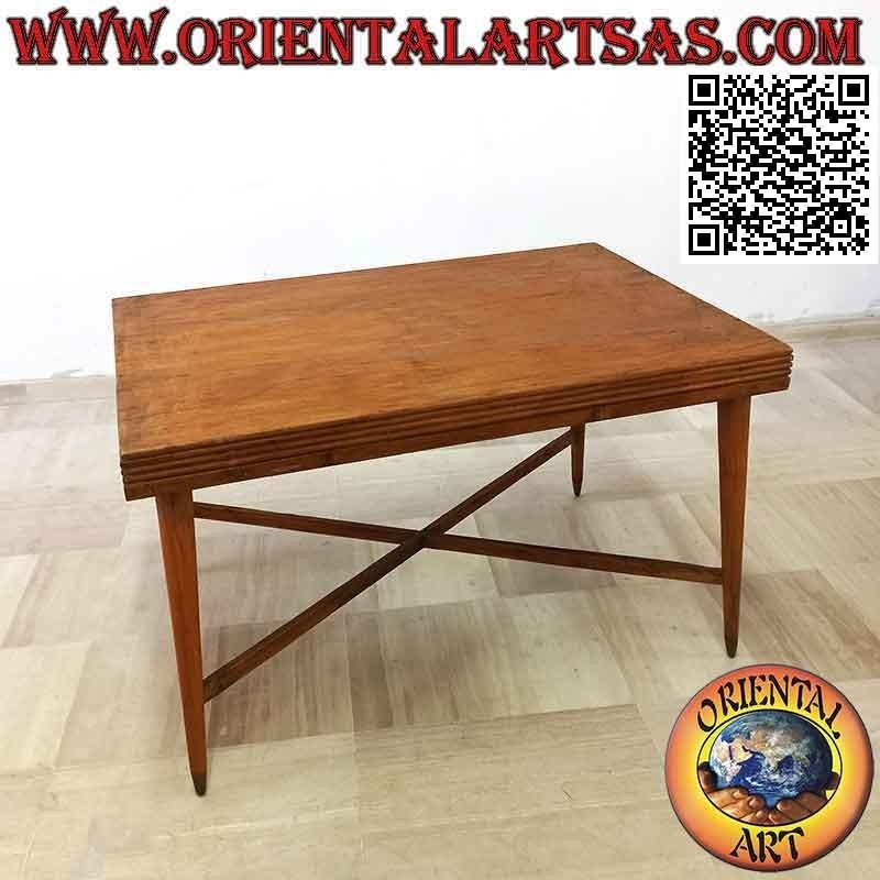 Table ancienne rectangulaire de style "années 70" en bois de teck ancien (120*80)