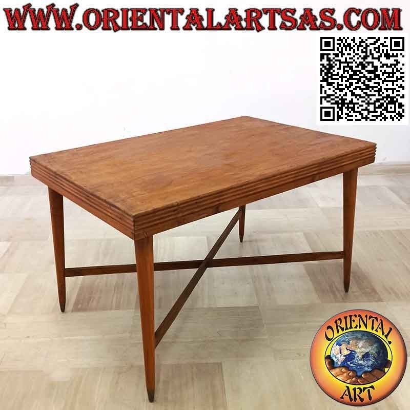 Table ancienne rectangulaire de style "années 70" en bois de teck ancien (120*80)