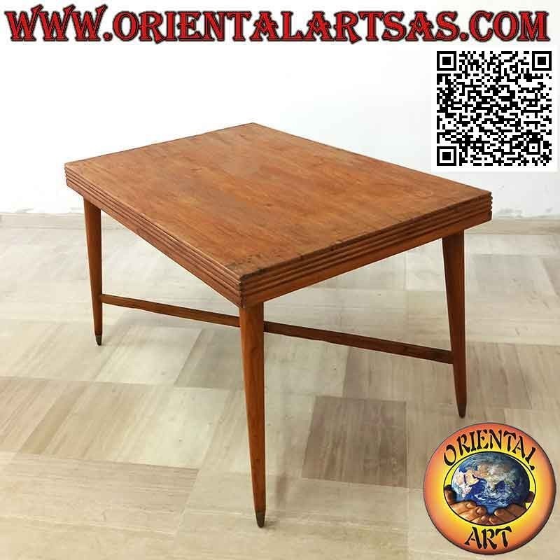 Table ancienne rectangulaire de style "années 70" en bois de teck ancien (120*80)