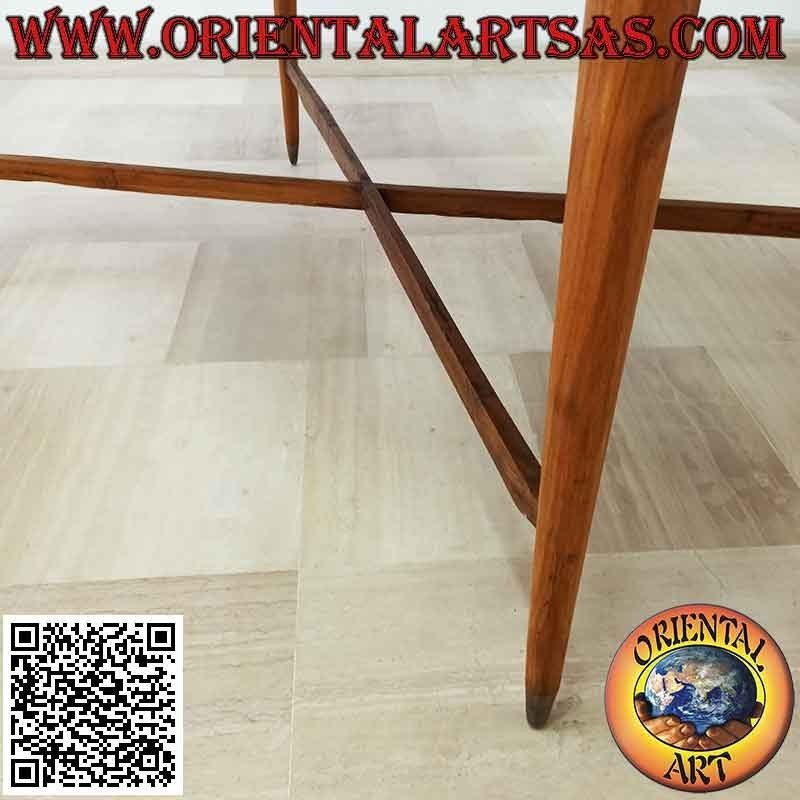 Antique rectangular table "70s" style in antique teak wood (120 * 80)