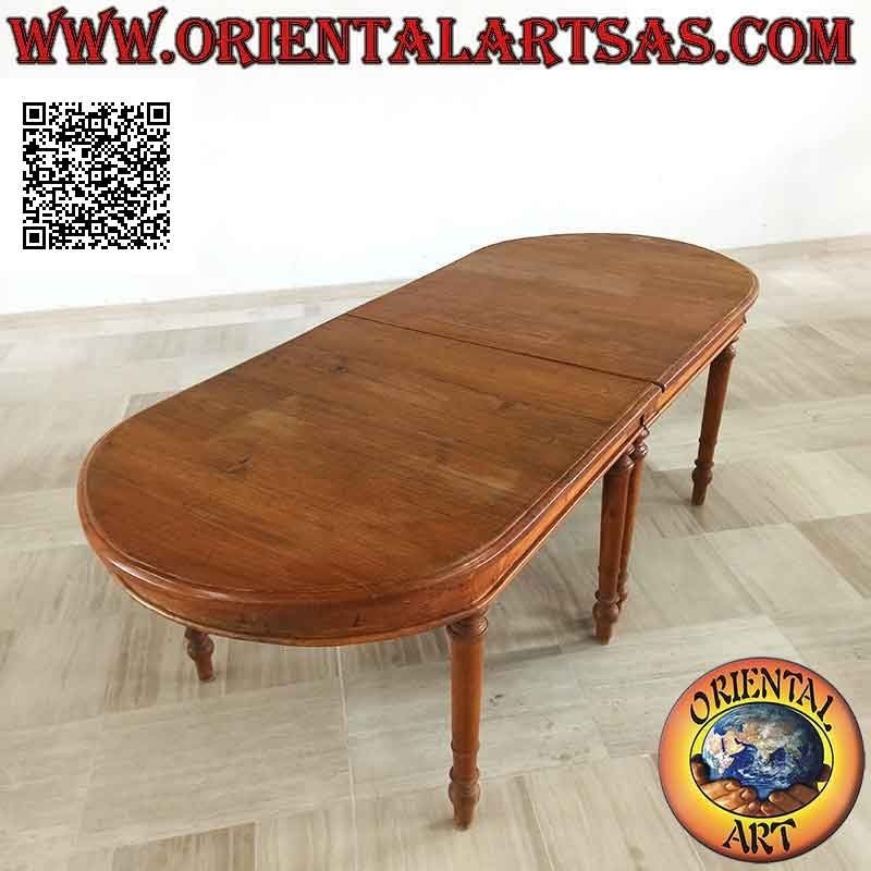 Tavolo ellittico allungabile in stile provenzale semplice in legno di teak (100*230+50)