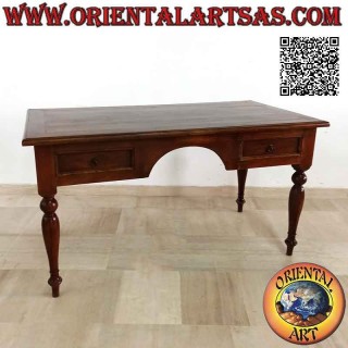 Classic "Provencal" style 2-drawer desk in teak wood (150x 80)