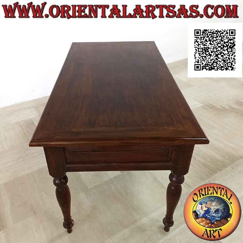 Classic "Provencal" style 2-drawer desk in teak wood (150x 80)