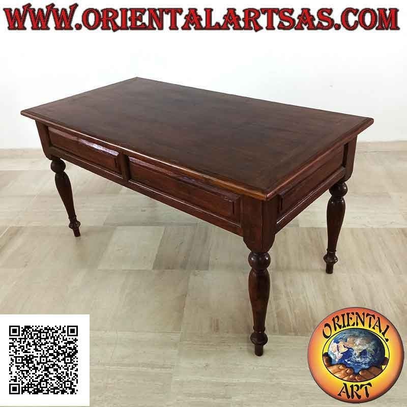 Classic "Provencal" style 2-drawer desk in teak wood (150x 80)