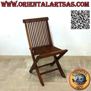 Silla de comedor o jardín plegable en madera de teca (simple)