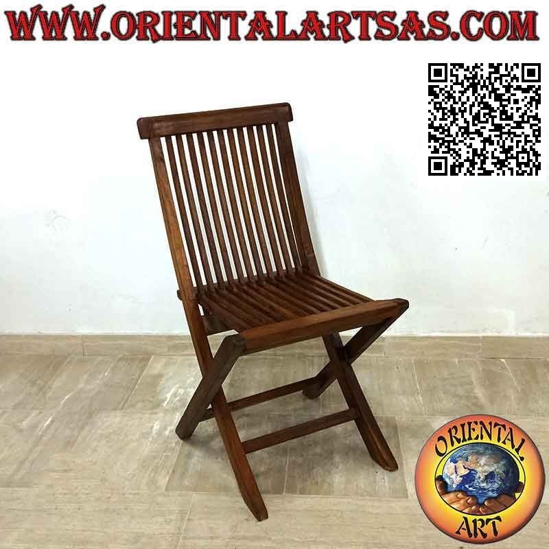 Silla de comedor o jardín plegable en madera de teca (simple)