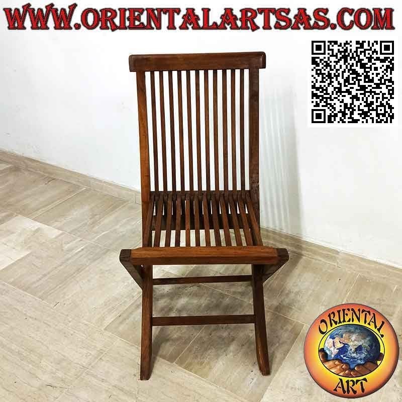 Folding dining or garden chair in teak wood (simple)