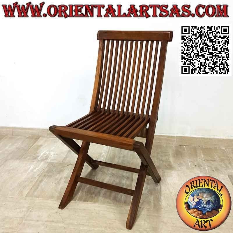 Chaise de salle à manger ou de jardin pliante en bois de teck (simple)