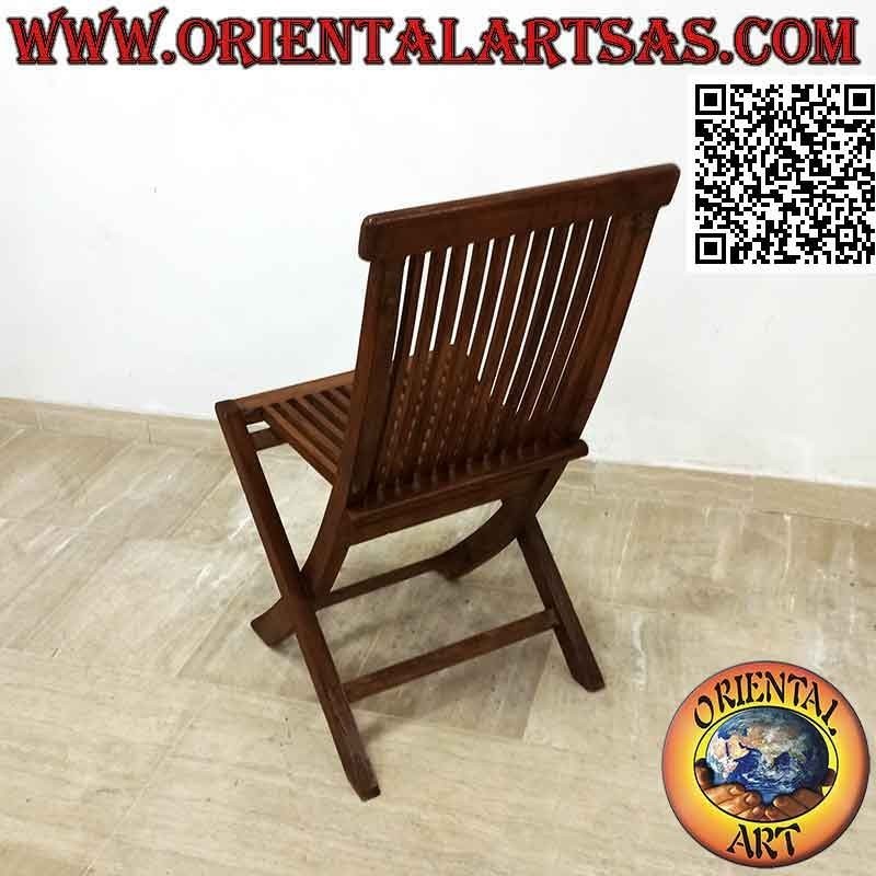 Folding dining or garden chair in teak wood (simple)