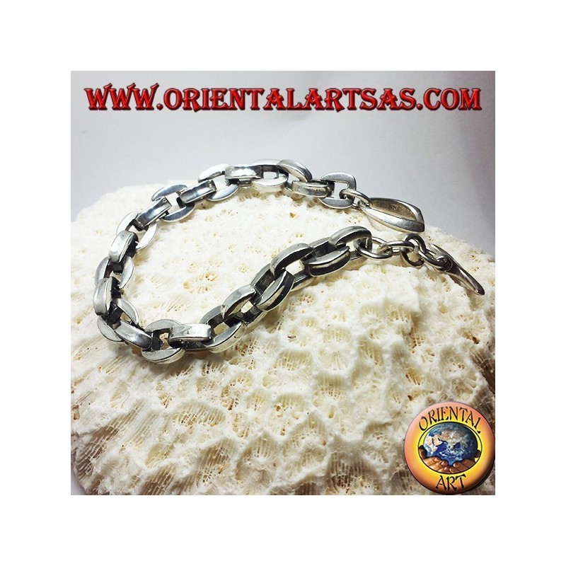 bracciale in argento, catena spessa quadrata