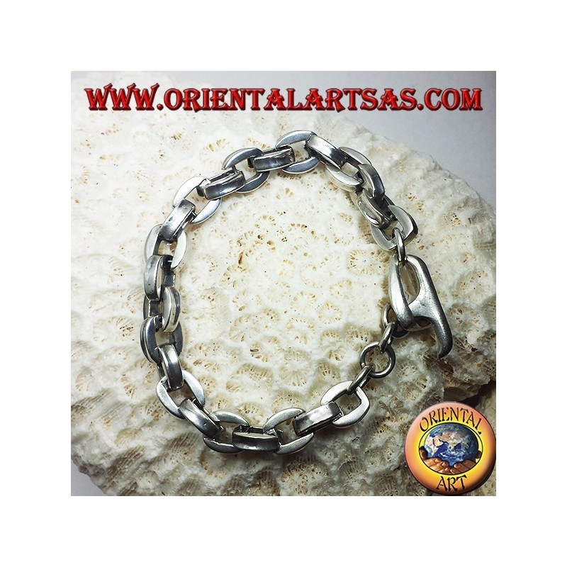 silver bracelet, thick square chain