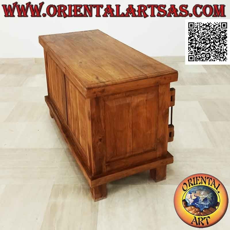 Buffet à deux portes avec porte et fermeture et charnières en bois, en bois de teck